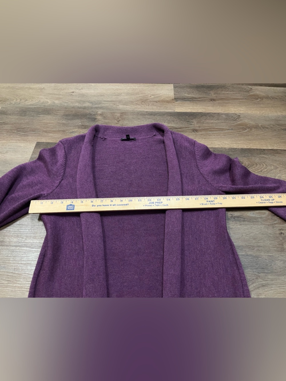 Eileen Fisher Merino Wool Shawl Collar Cardigan | Plum | Petite Large - Picture 7 of 9